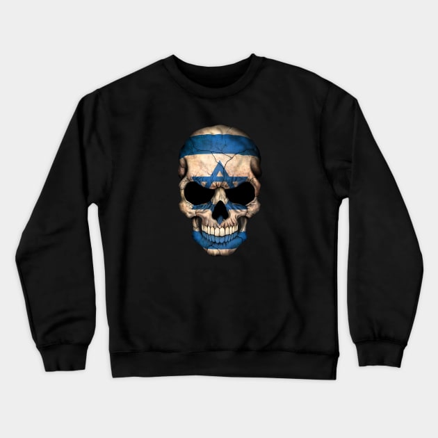 Israeli Flag Skull Crewneck Sweatshirt by jeffbartels